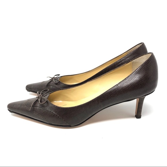 ELLEN TRACY brown leather heels, made in Italy, size 8.5 - Picture 3 of 5